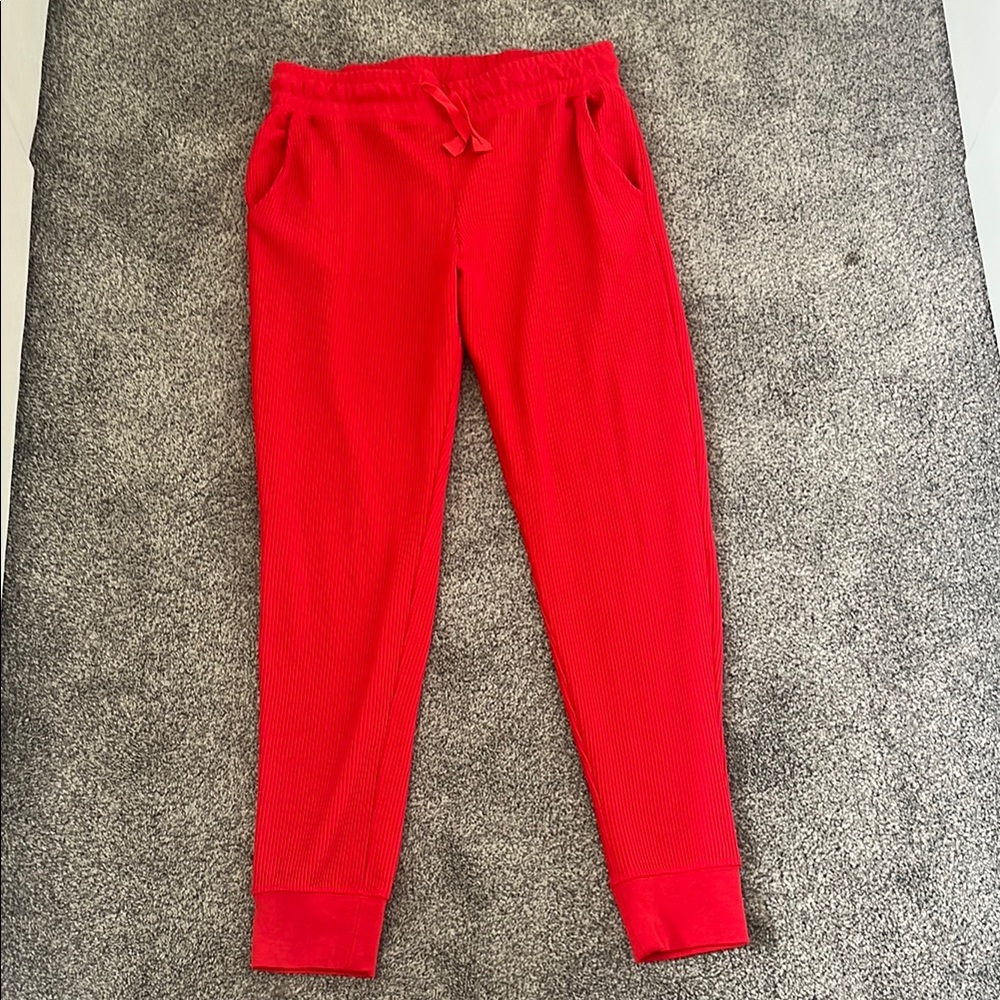 Zyia Active Thermal Jogger Don't Wake Me Red Waffle Pull On Size XL